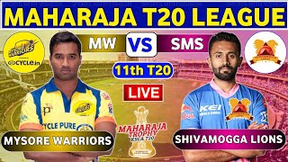 🔴Live Shivamogga Lions vs Mysore Warriors Live  SMS vs MW Live 11th Match  Maharaja T20 Trophy [upl. by Nugesulo]