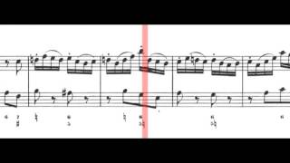 BWV 1035  Flute Sonata in E Major Scrolling [upl. by Arobed]