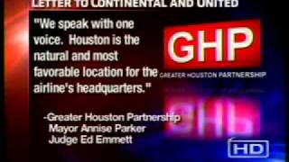 ABC13 Eyewitness News Houston  UnitedContinental  Greater Houston Partnership [upl. by Nedroj]