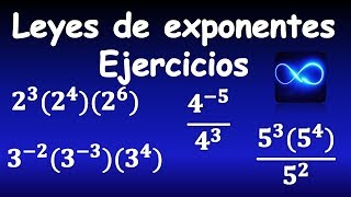 60 Ejercicios resueltos aplicando LEYES DE EXPONENTES MUY FÁCIL [upl. by Ikairik]