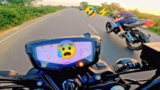 Suzuki Gsxr150 vs Apache RTR160 4v  Race 🤣🤣view topspeed vlog bike bikelife [upl. by Sokil]