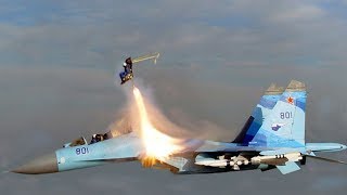 Russian Sukhoi Su35 Performing Cobra Maneuver Awesome Pilot Skills [upl. by Adelaja]