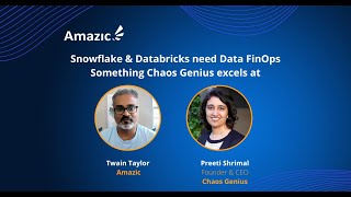 Snowflake amp Databricks need Data FinOps  Something Chaos Genius excels at [upl. by Gierk]