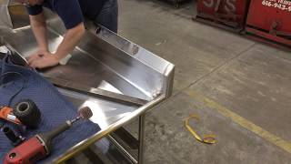 stainless steel fabrication miter seam finishing [upl. by Badger]