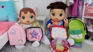 Packing baby alive Abbys Lunch Box and Backpack [upl. by Liam]