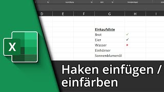 Excel Haken einfügen amp einfärben ✅ Tutorial [upl. by Nnagem]