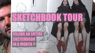 Sketchbook Tour  I finished an entire sketchbook in a month [upl. by Stephenson]