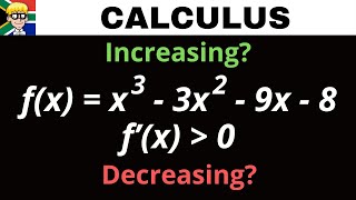 Calculus Grade 12 Where is graph increasing  decreasing [upl. by Greenstein564]