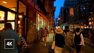 NEW YORK at Dusk Walking Tour of Manhattan 4K video NYC [upl. by Littell]