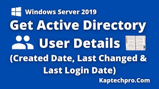 Get All Active Directory Users Details  Using PowerShell [upl. by Maddocks]