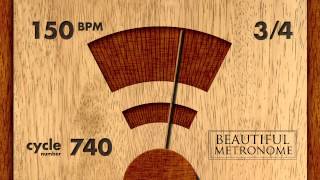 150 BPM 34 Wood Metronome HD [upl. by Aihsak]