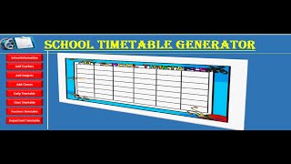 VBAExcel Automatic Timetable Generator [upl. by Derron]