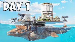 Surviving SOLO On A Mosasaurus Day 1 ARK [upl. by Cohn]