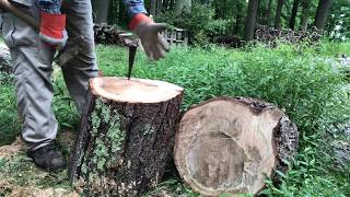 Splitting Wood Using Sledge amp Wedge [upl. by Hgielak673]