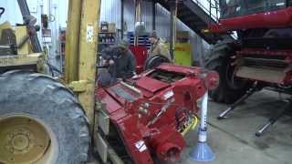 Installing the Feederhouse on a Case IH 7088 Combine [upl. by Hollyanne642]