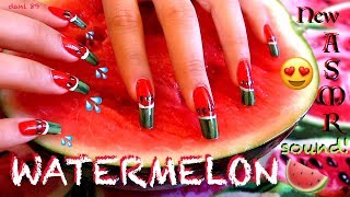 🍉 ASMR The most satisfying SCRATCHING WATERMELON 🍉 Super tingly and wet sounds 💦 [upl. by Seessel]