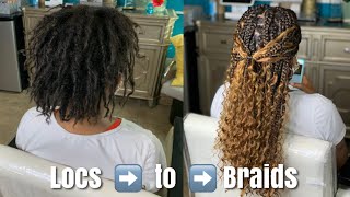 Braids over Locs the Knotless Way  Fall Color Goddess Braids Braid School Ep 49 [upl. by Haimorej]