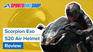 Scorpion Exo 520 Air motorcycle helmet review  Sportsbikeshop [upl. by Kellene547]