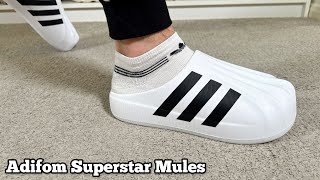 Adidas Adifom Superstar Mules Reviewamp On foot [upl. by Euqinwahs757]