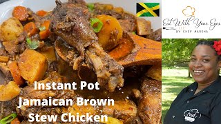 Instant Pot Jamaican Brown Stew Chicken Recipe  Eat With Your Eyes LLC  Full Recipe [upl. by Codee]