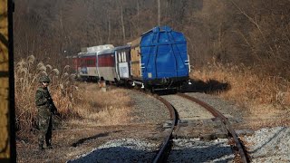 Watch South Korean train ventures into North Korea for the first time in more than a decade [upl. by Hocker736]