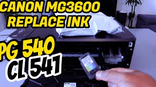 Canon MG3600 All In One Printer REPLACE INK Cartridges and INK Setup [upl. by Akeinahs202]