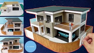 Modern Cardboard House Model DIY 31 [upl. by Dewhurst794]