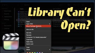 Fixes to FCPX Cannot Open Library  Remove amp Fix Corrupt Event Files  Final Cut Pro X Quick Fixes [upl. by Floyd]