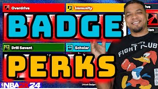 WHAT ARE BADGE PERKS NBA2K24 [upl. by Orsa]