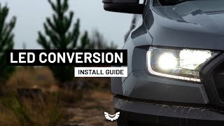 How to install STEDI LED headlight Conversion kit Copper Head Instructions [upl. by Nylleoj712]