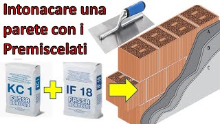 Intonacare a rinzaffo e finitura di una parete grezza con rete e intonaci premiscelati FassaMapei [upl. by Agnes]