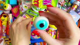 ASMR Candy  Trolli Glotzer Eyeball Gummies Pack  Sour Filled Fruit Gum [upl. by Eatnoed]