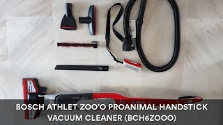 Review BOSCH ATHLET ZOO’O PROANIMAL HANDSTICK VACUUM CLEANER BCH6ZOOO [upl. by Jurkoic]