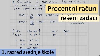 Procentni račun  matematika za 1 razred srednje škole [upl. by Bank428]