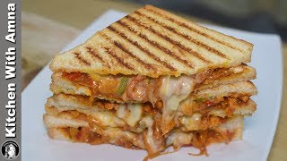 Chicken Fajita Sandwich Recipe  Chicken Cheese Sandwich  Kitchen With Amna [upl. by Gillead]