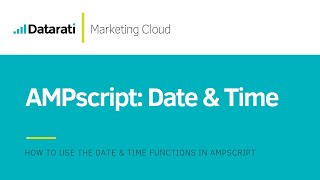 How to use AMPscript Date and Time Functions in Salesforce Marketing Cloud [upl. by Maxine]