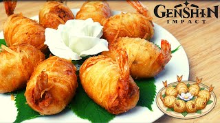 Genshin Impact Recipe 29  Golden Shrimp Balls  Keqings favorite dish [upl. by Binnie]