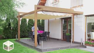 SlideCanopy Slide on wire Canopy  Retractable awning sailshade pergola suncover [upl. by Nema]