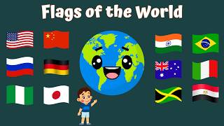 Learn Flags for Kids  195 Country Flags 🌍 [upl. by Gauthier]