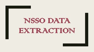 How to extract NSSO Data in STATA 1 [upl. by Shanleigh]