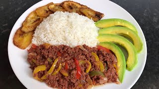 HOW TO MAKE JAMAICAN CORNED BEEF amp WHITE RICE [upl. by Darach]