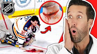 ER Doctor REACTS to WORST NHL Hockey Injuries [upl. by Siseneg]