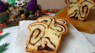 Sweet bread with nuts and nutella  Cozonac cu nuca si nutella [upl. by Dorrehs318]