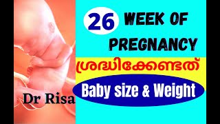 Pregnancy Week By Week Malayalam 26 Weeks Pregnant [upl. by Ayinat]