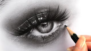 How to Draw Hyper Realistic Eyes  Tips for Drawing Eyelashes Iris and Skin [upl. by Atikahs351]