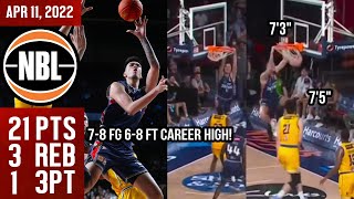 Kai Sotto CAREER HIGH 21 POINTS LATEST HIGHLIGHTS  Adelaide 36ers vs Brisbane Bullets NBL Australia [upl. by Lytle]