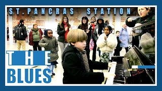 BLUES for PASSENGERS  public piano  Olivier at St Pancras International Station [upl. by Ettenna]