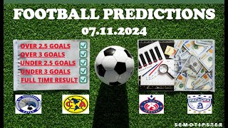 Football Predictions Today 07112024Today Match PredictionFootball Betting TipsSoccer Betting [upl. by Ysnat]