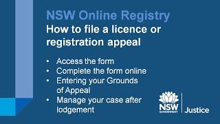 NSW Online Registry  Licence and Registration Appeals updated 101014 [upl. by Eelano887]