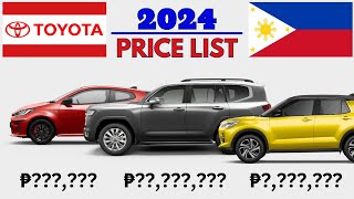 TOYOTA CARS PRICE LIST PHILIPPINES 2024 [upl. by Wise]